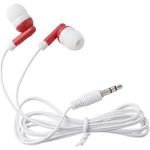 Earphones in matching coloured case