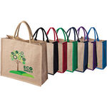 Large Eco Friendly Natural Jute Bag With Long Handles And Extra Large Gusset.