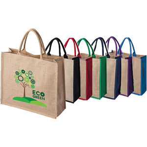 Large Eco Friendly Natural Jute Bag With Long Handles And Extra Large Gusset.