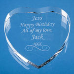 8cm Optical Crystal Clear Heart Paperweight
