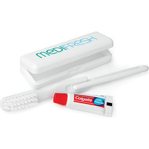 White Travel Toothbrush & Paste Set
