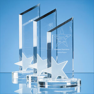 22cm Optical Crystal Peak with Frosted Star Award
