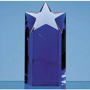 18cm Sapphire Blue Optic Star Column Award