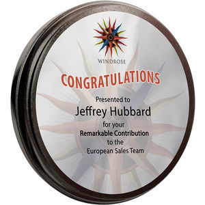 Personalised Round Award Plaque - 8