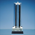 24cm Optical Crystal 5 Pointed Star Column Award