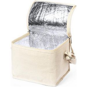 Cotton cooler bag aluminium interior
