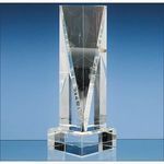 25.5cm Optical Crystal Facet Rectangle Award