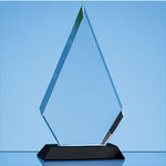 20.5cm Optical Crystal Facet Diamond Award on an Onyx Black Base
