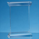 20.5cm Optical Crystal Portunus Mounted Rectangle Award