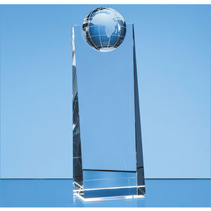 21cm Optical Crystal Globe Rectangle Award