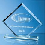 22cm x 26cm x 1cm Jade Glass Bevelled Edge Square Award