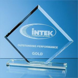 22cm x 26cm x 1cm Jade Glass Bevelled Edge Square Award