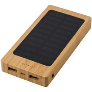 Bamboo power bank 8000 mAh solar charger