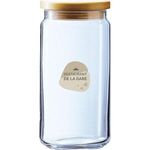 Box Mania Glass Storage Jar With Wood Effect Lid (1.5L/52.8oz)