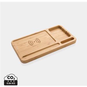 XD Collection Bamboo Desk Organiser 10W Wireless Charger