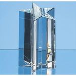 13.5cm Optical Crystal 5 Pointed Star Column Award