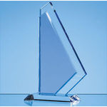 22.5cm Clear & Cobalt Blue Optical Crystal Glacier Award