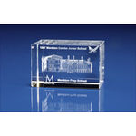 Crystal Glass Building Paperweight