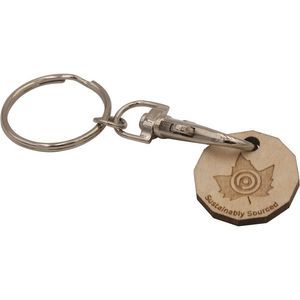 Wooden Trolley Coin Keyring