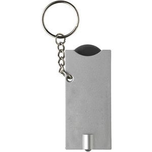 Keyring with shopping cart coin and LED light