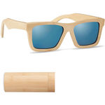 Sunglasses And Case In Bamboo
