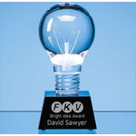 6.5cm Dia Optical Crystal Lightbulb Award Mounted on an Onyx Black Crystal Base