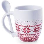 Ceramic mug 370 ml with spoon Christmas pattern