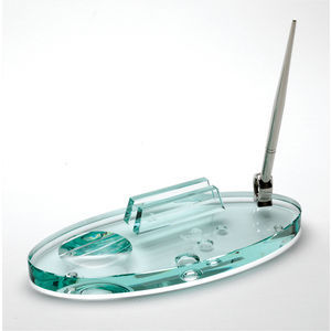 Glass Pen Stand & Card Holder