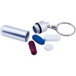 Keyring with pill box