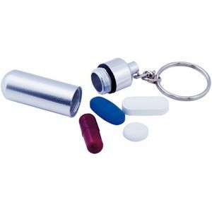Keyring with pill box