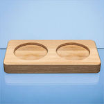 Double 80mm Recess Beech Wood Base - Base Only