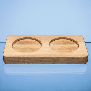Double 80mm Recess Beech Wood Base - Base Only