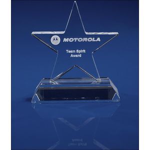 Crystal Star Light Award or Trophy 3D Engraved