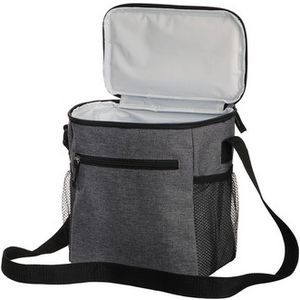 Cooler bag main compartment and front pocket with zipper