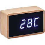 LED Alarm Clock Bamboo Casing