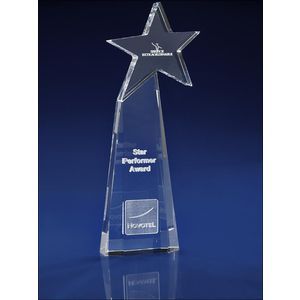Crystal Star Burst Award or Trophy 3D Engraved