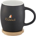 Avenue Hearth 400 ml ceramic mug with wooden coaster
