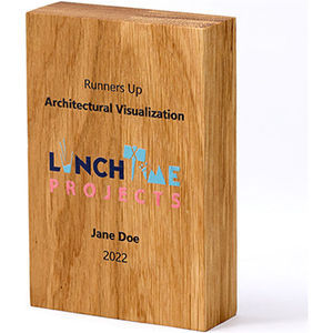 12.5cm x 7.5cm x 3.5cm Beech Rectangle Award
