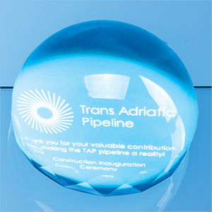 12cm Optical Crystal Facet Edged Dome Paperweight