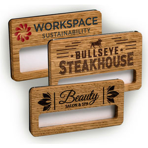 Reusable Wood Faced Window Badges