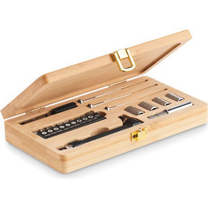 21 PCS Tool Set In Bamboo Case