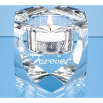 6cm Optical Crystal Heart Tealight Holder