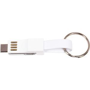 Keyring charging and synchronization cable