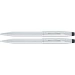 Cross Century II Lustrous Chrome Ball Pen / 0.5mm Pencil Set