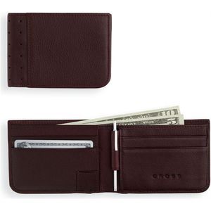 Cross Autocross Leather Slim Bi-fold Mens Brown Wallet
