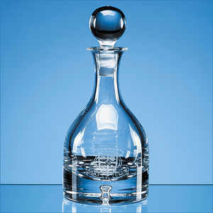 0.6ltr Handmade Bubble Base Round Wine Decanter