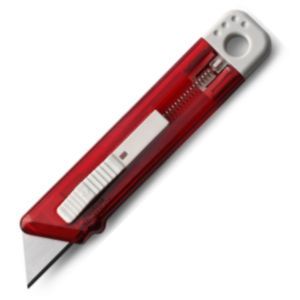 Cutter with safety mechanism (12.4x2.4x1.4 cm)