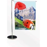 Table Flag - Portrait  Chrome Base