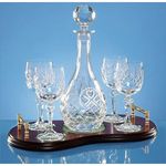 5pc Wine Set Wood Base