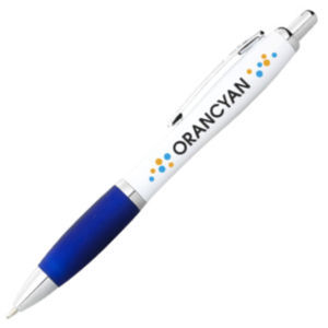 Bullet Nash ballpoint pen white barrel and coloured grip